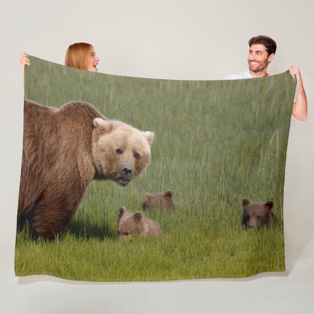 Couverture Polaire MAMA BEAR et ses CUBS (En situation)