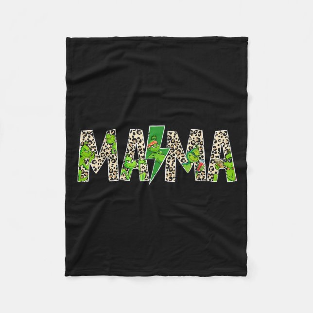 Couverture Polaire Mama Leopard Retro Mom Nanny Grandma Mother's Day  (Devant)