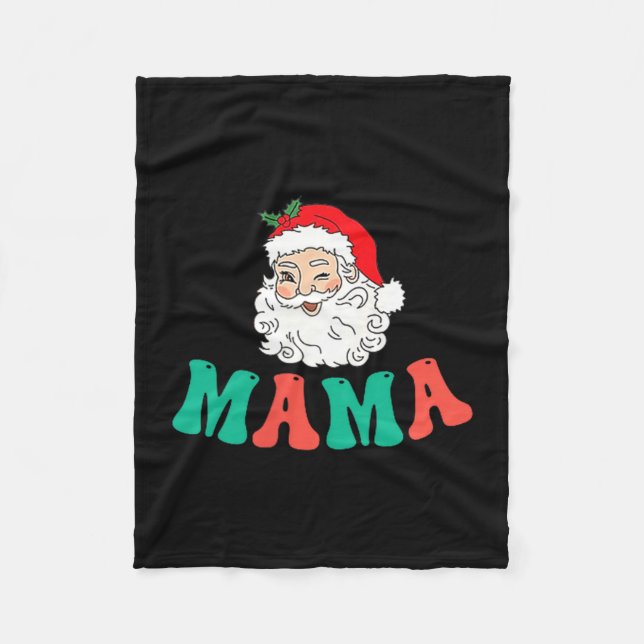 Couverture Polaire Mama Of 1st Birthday Pajamas Christmas Santa Match (Devant)