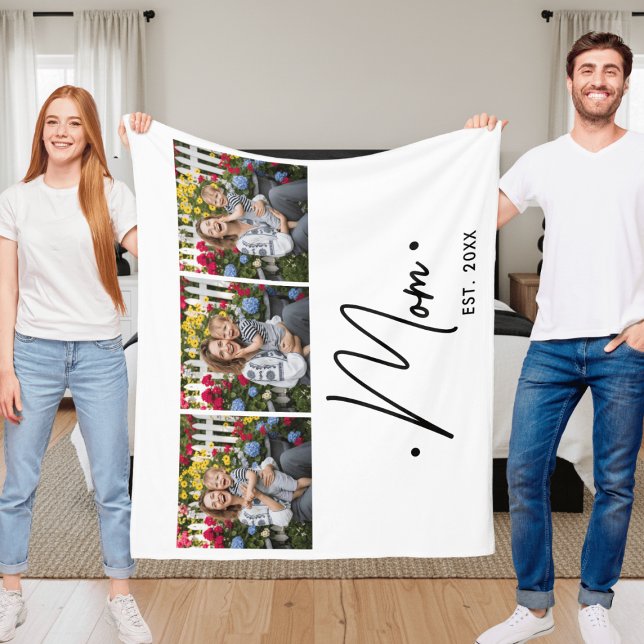 Couverture Polaire Maman a établi le script 3 Photo Blanche (Créateur téléchargé)