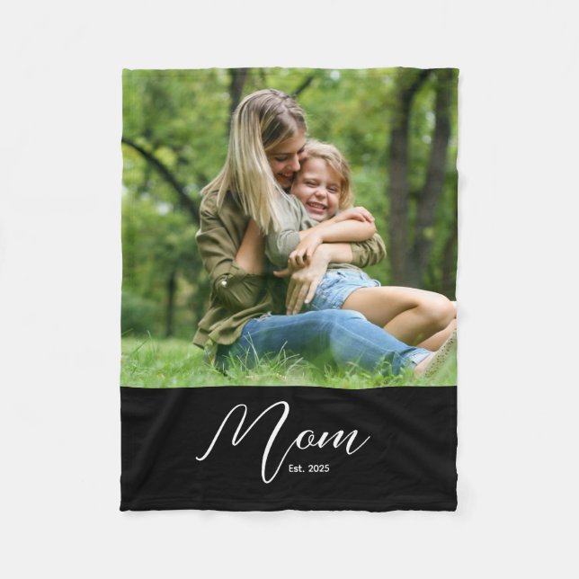 Couverture Polaire Maman a établi un script moderne noir pour la phot (Devant)