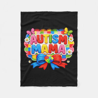 Couverture Polaire Maman Autisme Cœur De Puzzle Coloré Sensibilisatio