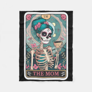 Couverture Polaire Maman Carte Tarot Crâne Maman Skeleton Fête des mè