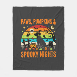 Couverture Polaire Maman Chien Halloween Nuit Squelette