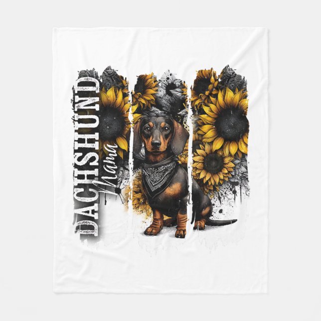 Couverture Polaire Maman dachshund  (Devant)
