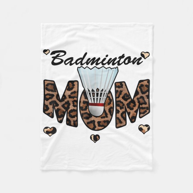 Couverture Polaire Maman de badminton léopard Drôle de maman de badmi (Devant)