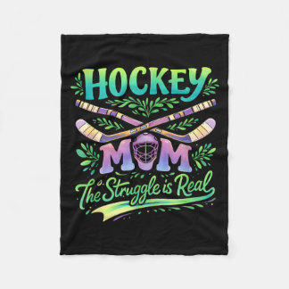 Couverture Polaire Maman de hockey La lutte est réelle Esprit d'équip