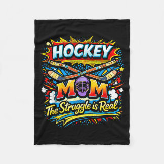 Couverture Polaire Maman de hockey La lutte est réelle Patinage sur g