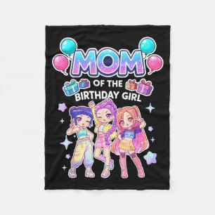 Couverture Polaire Maman de la fille d'anniversaire mignonne chibi kp