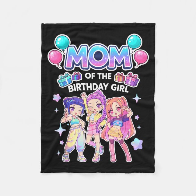 Couverture Polaire Maman de la fille d'anniversaire mignonne chibi kp (Devant)