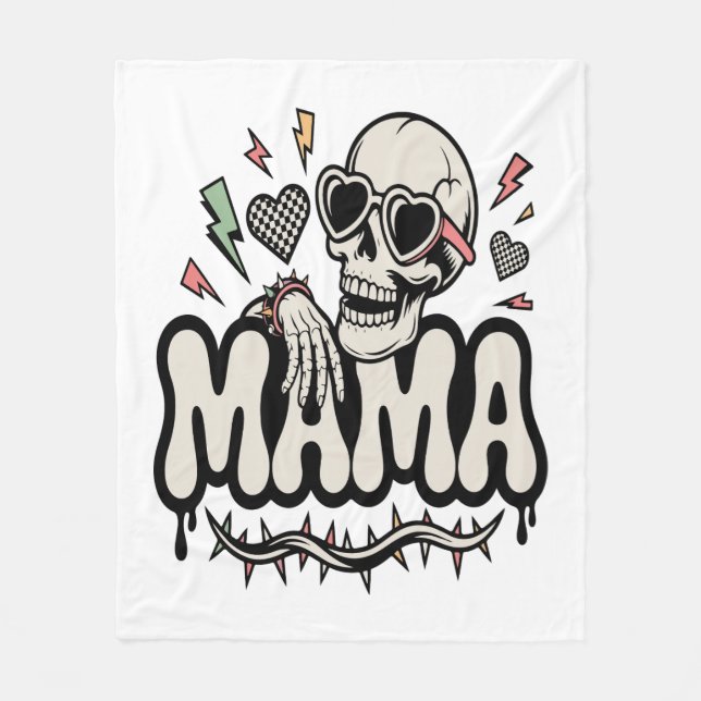 Couverture Polaire Maman drôle d'Halloween Crâne Cool (Devant)