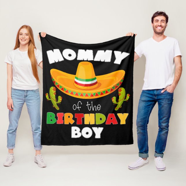Couverture Polaire Maman du garçon d'anniversaire Cinco de Mayo (En situation)