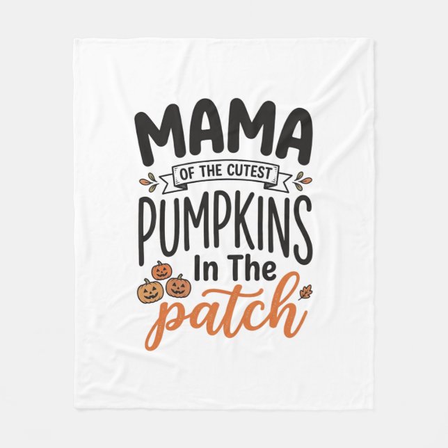Couverture Polaire Maman du plus mignon Citrouilles Design de chemise (Devant)