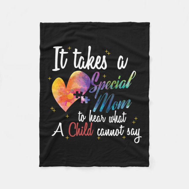 Couverture Polaire Maman Enfant Amour Puzzle Inspiration Autisme Conn (Devant)