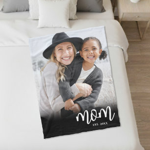 Couverture Polaire Maman Etabli Script Photo Cadeau