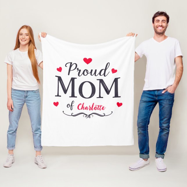 Couverture Polaire Maman fière de | Fête des Mères sur mesure (En situation)