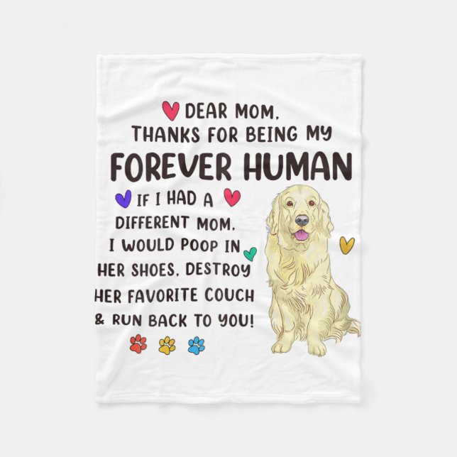Couverture Polaire Maman Forever Creme humaine Golden Retriever Mères (Devant)