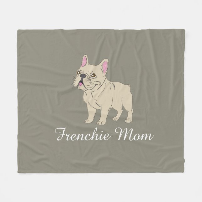 Couverture Polaire Maman Frenchie (Devant (Horizontal))