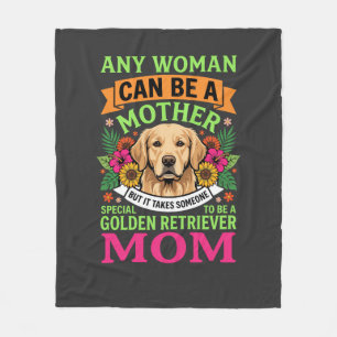 Couverture Polaire Maman Golden Retriever Fleurie Amoureuse des Chien