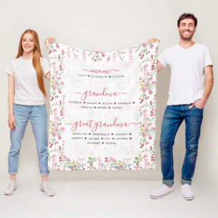 Couverture Polaire Maman Grand-mère et arrière-grand-mère avec des no