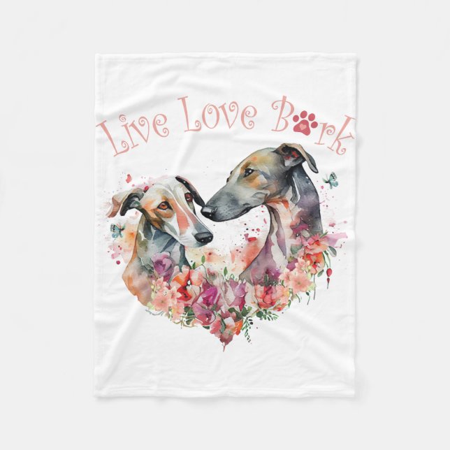 Couverture Polaire Maman Greyhound Fleurie (Devant)