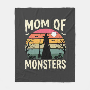 Couverture Polaire Maman Halloween de monstres Sorcière Coucher de so