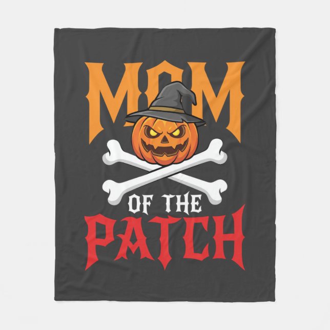 Couverture Polaire Maman Halloween de Patch Pumpkin Sorcière (Devant)