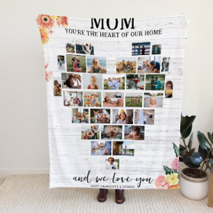 Couverture Polaire Maman   Heart of Our Home Photo Collage