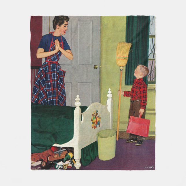 Couverture Polaire Maman, j'ai nettoyé ma pièce ! (Devant)