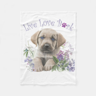 Couverture Polaire Maman Labrador Floral