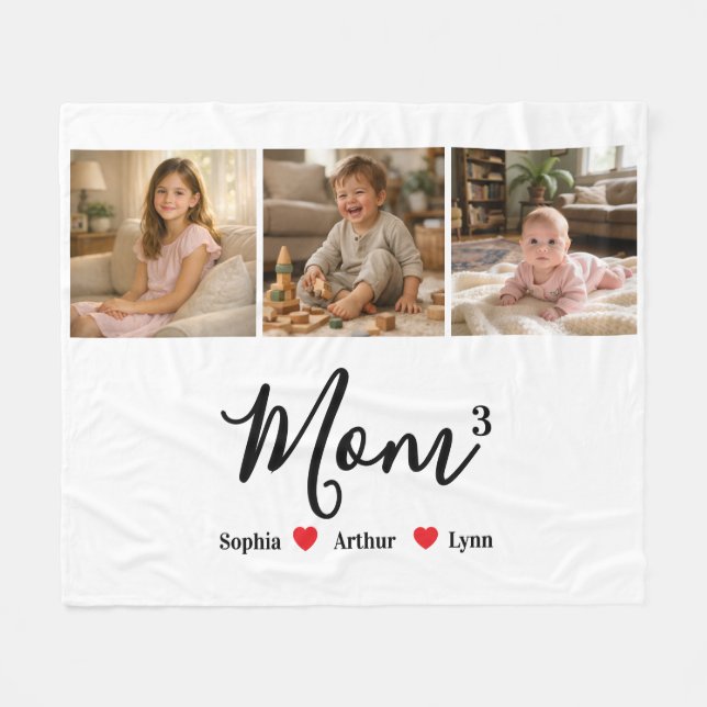 Couverture Polaire Maman Minimaliste Moderne Cadeau Personnalisé avec (Devant (Horizontal))