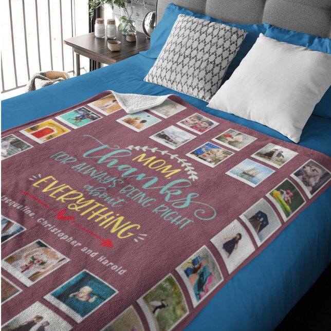 Couverture Polaire Maman Modèle photo d'anniversaire rose (Créateur téléchargé)