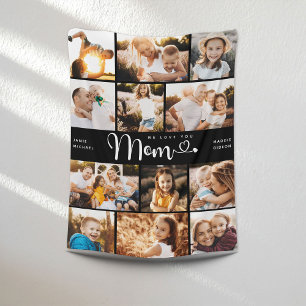 Couverture Polaire  Maman nous t'aimons les coeurs Flotte de Collage 