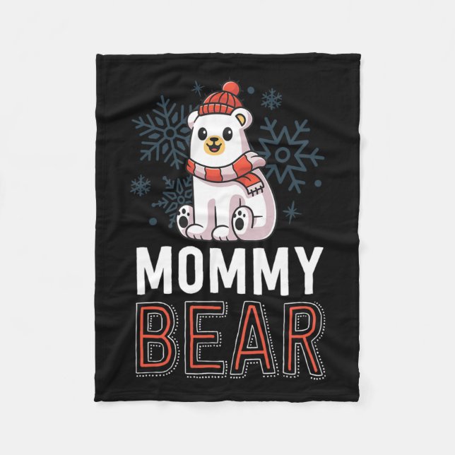 Couverture Polaire Maman Ours Famille Noël S Ours Polaire Vacances X (Devant)