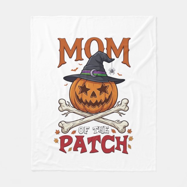 Couverture Polaire Maman Patch Citrouille d'Halloween Chapeau de Sorc (Devant)