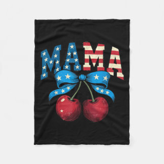 Couverture Polaire Maman patriotique Cerises Drapeau américain 4 juil