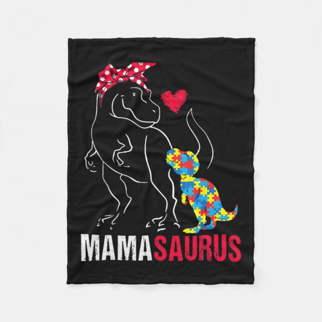 Couverture Polaire Mamasaurus T Rex Dinosaur Mama Saurus Autisme Awar (Devant)