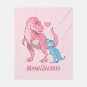 Couverture Polaire MamaSaurus T-Rex et dinosaures de bébé