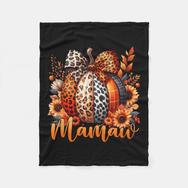 Couverture Polaire Mamaw Thanksgiving Leopard Citrouille Sunflower Co (Devant)