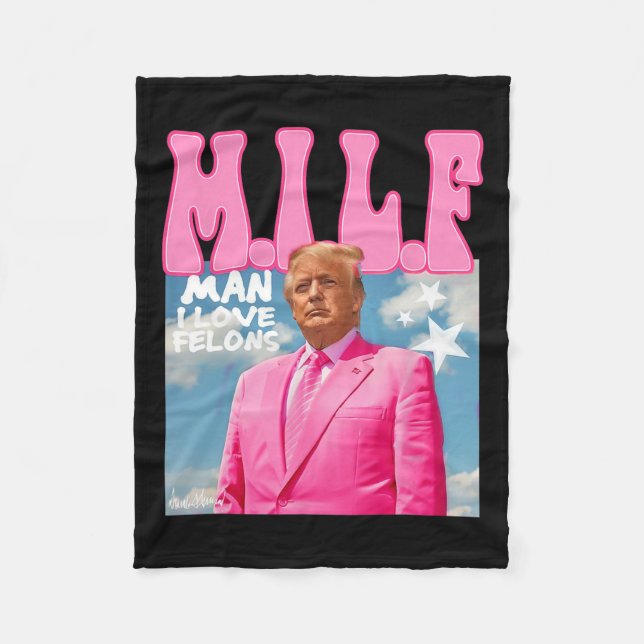 Couverture Polaire Man I Love Felons Funny Trump Pink 2024 Pour Prési (Devant)