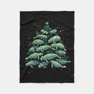 Couverture Polaire Manatee Christmas Tree Manatee Xmas Boys &amp; Wom