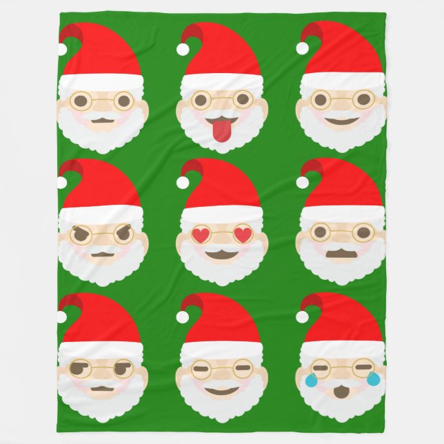 Couverture Polaire Manchette émoticônes père Noël (Devant)