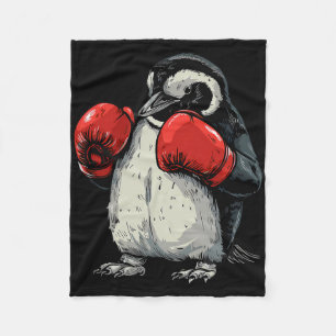 Couverture Polaire Manchot boxeur avec gants de boxe Kickboxing Drôle