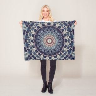 Couverture Polaire Mandala abstrait en rond sans joint