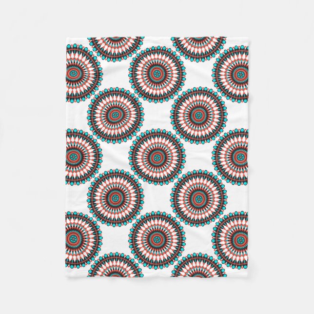 Couverture Polaire Mandala amérindienne (Devant)