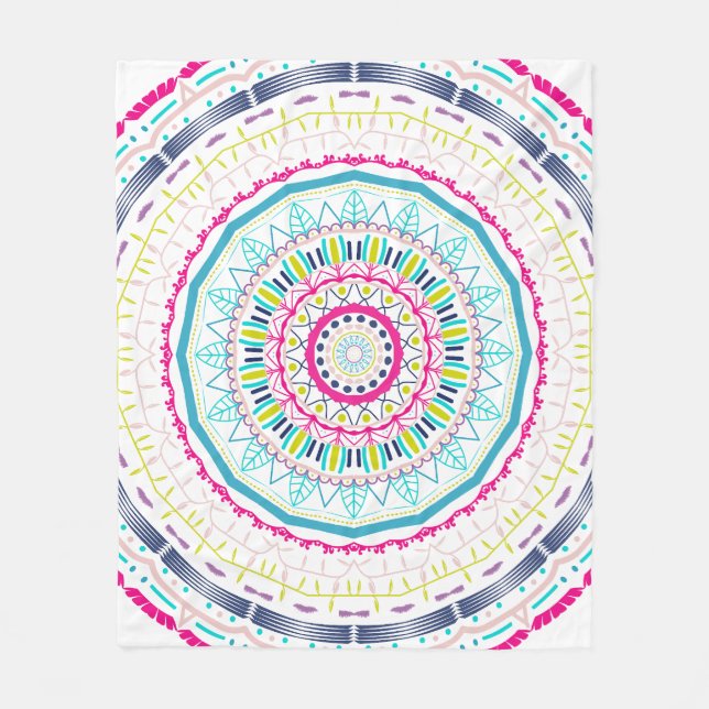 Couverture Polaire mandala coloré (Devant)