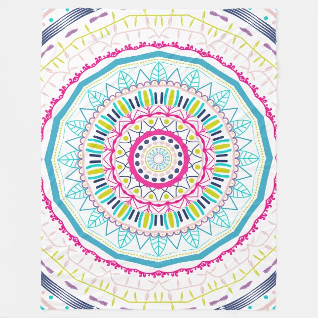 Couverture Polaire mandala coloré (Devant)