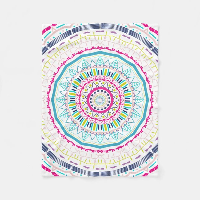 Couverture Polaire mandala coloré (Devant)