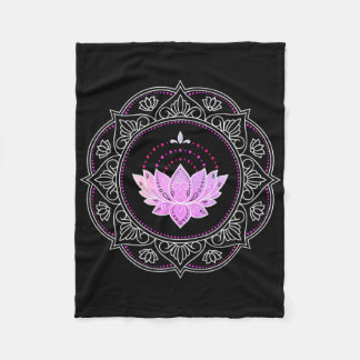 Couverture Polaire Mandala de fleur de lotus Yoga Dessin de lotus Fle