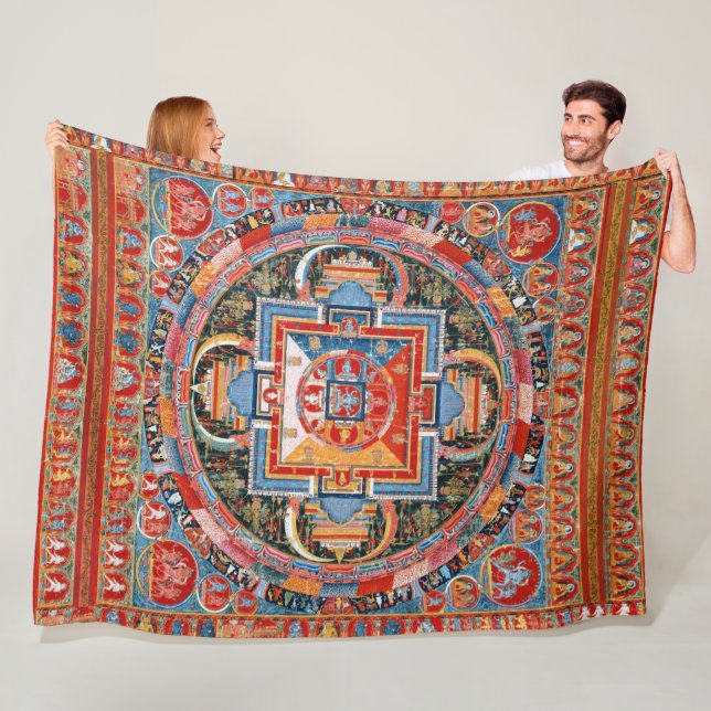 Couverture Polaire Mandala de Jnanadakini (En situation)